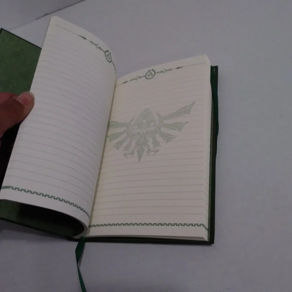Nintendo Legend Of Zelda Hardcover Writing Journal Notebook Green And Gold